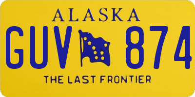 AK license plate GUV874