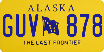 AK license plate GUV878