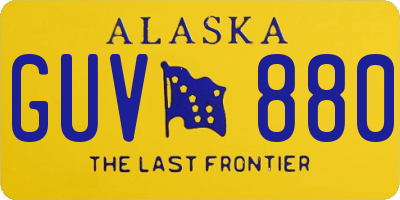 AK license plate GUV880