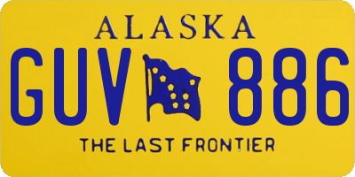 AK license plate GUV886