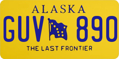 AK license plate GUV890