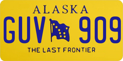 AK license plate GUV909