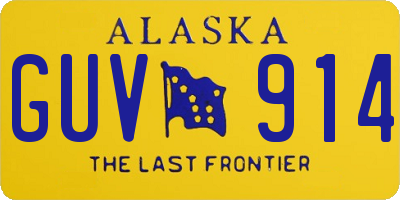 AK license plate GUV914