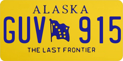 AK license plate GUV915