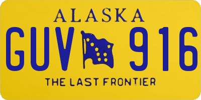 AK license plate GUV916