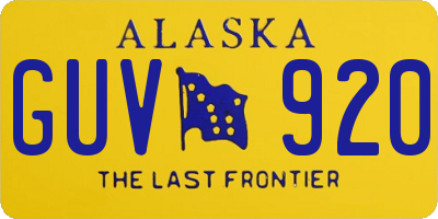 AK license plate GUV920