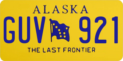AK license plate GUV921
