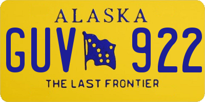 AK license plate GUV922