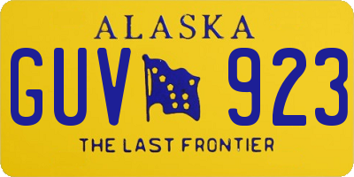 AK license plate GUV923