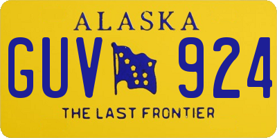 AK license plate GUV924