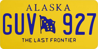 AK license plate GUV927