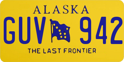 AK license plate GUV942