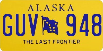 AK license plate GUV948