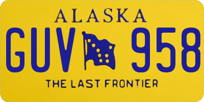 AK license plate GUV958