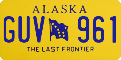 AK license plate GUV961