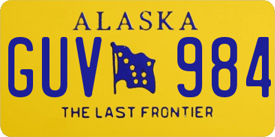 AK license plate GUV984