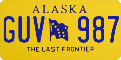 AK license plate GUV987