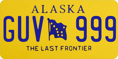 AK license plate GUV999