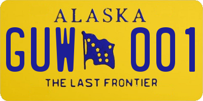 AK license plate GUW001