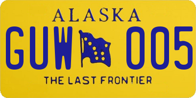 AK license plate GUW005