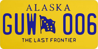 AK license plate GUW006