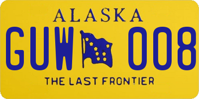 AK license plate GUW008