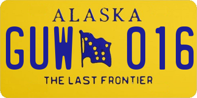 AK license plate GUW016