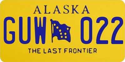 AK license plate GUW022