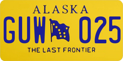 AK license plate GUW025