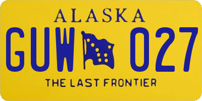 AK license plate GUW027
