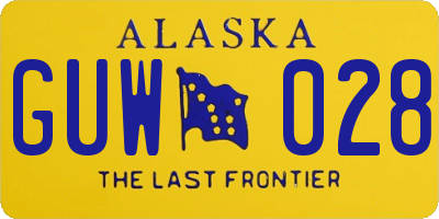 AK license plate GUW028