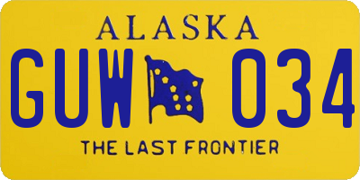 AK license plate GUW034