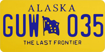 AK license plate GUW035