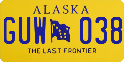 AK license plate GUW038