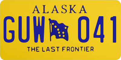 AK license plate GUW041