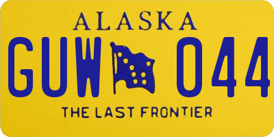 AK license plate GUW044