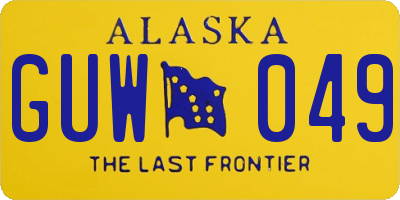 AK license plate GUW049