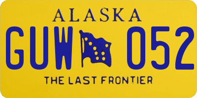 AK license plate GUW052