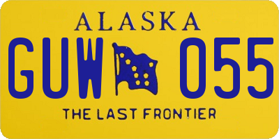AK license plate GUW055