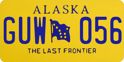 AK license plate GUW056
