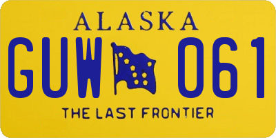 AK license plate GUW061