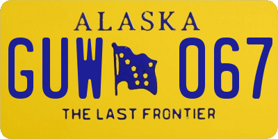 AK license plate GUW067