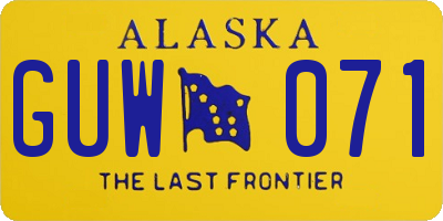 AK license plate GUW071