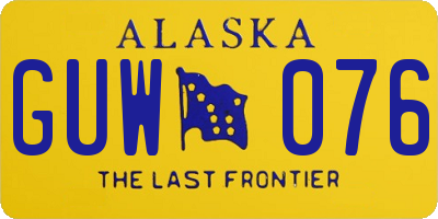 AK license plate GUW076