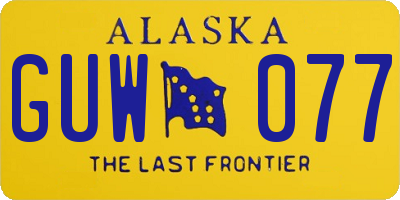 AK license plate GUW077