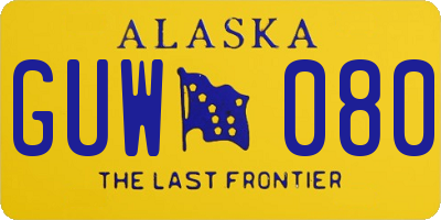 AK license plate GUW080