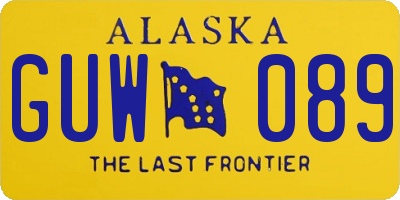 AK license plate GUW089