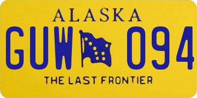AK license plate GUW094