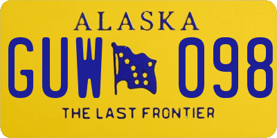 AK license plate GUW098
