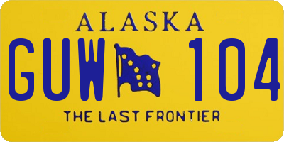 AK license plate GUW104